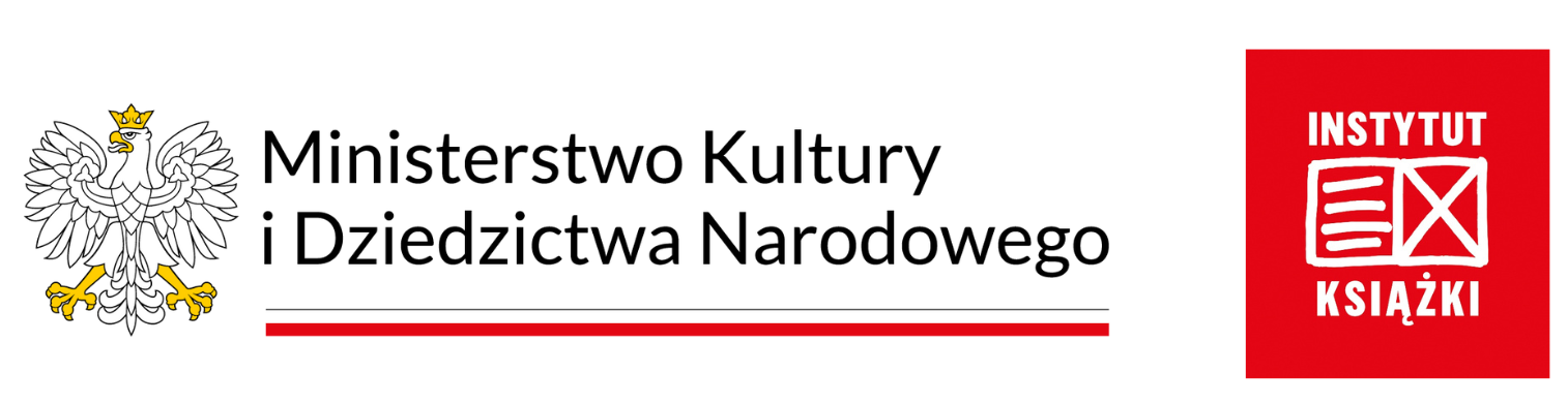 logo Instytutu Książki i Ministerstwa Kultury z napisem Kraszewski dla bibliotek
